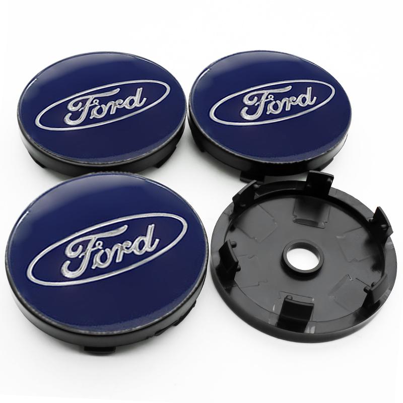 AJJ1 4Pcs 56mm+60mm Car Wheel Center Hub Caps Stickers Auto Rim Cover For Ford ST-line Focus 2 3 Mondeo Ecosport Kuga Mk4 Fiesta Mk3