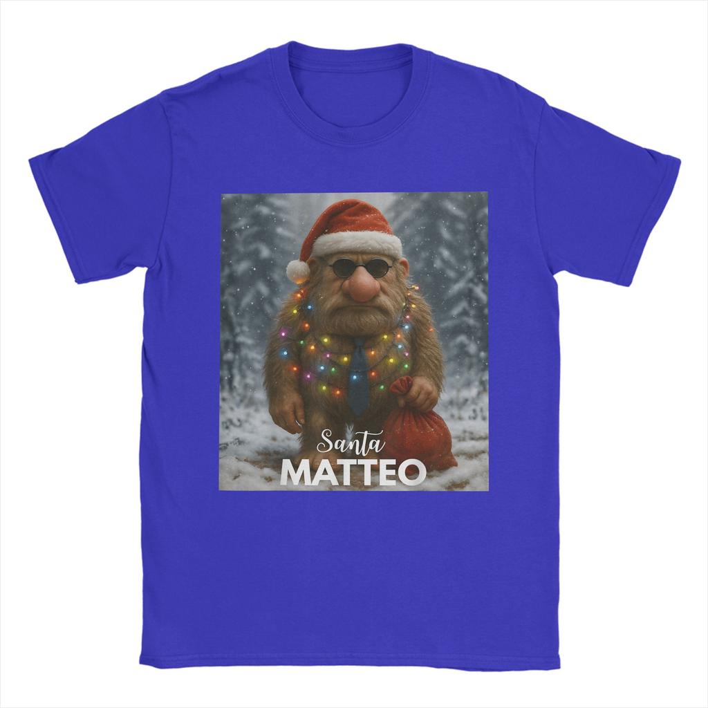 Matteo Matteooo Italian Brainrot Christmas Santa Claus T-Shirt Mens T-Shirts Summer Crewneck Tees Hot Sale Oversized Clothes