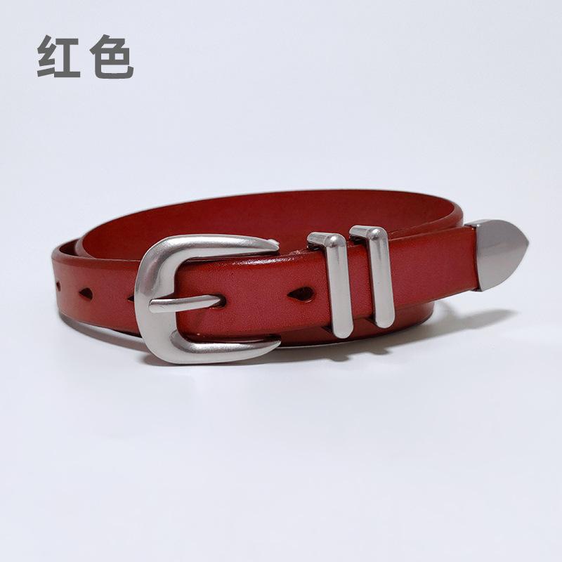 

Лицевой слой коровья кожа, Натуральная кожа, Женский ремень, Универсальный, Винтажный ремень, В сочетании с джинсами, Повседневный ремень, Женский стиль, Стройнит 105cm