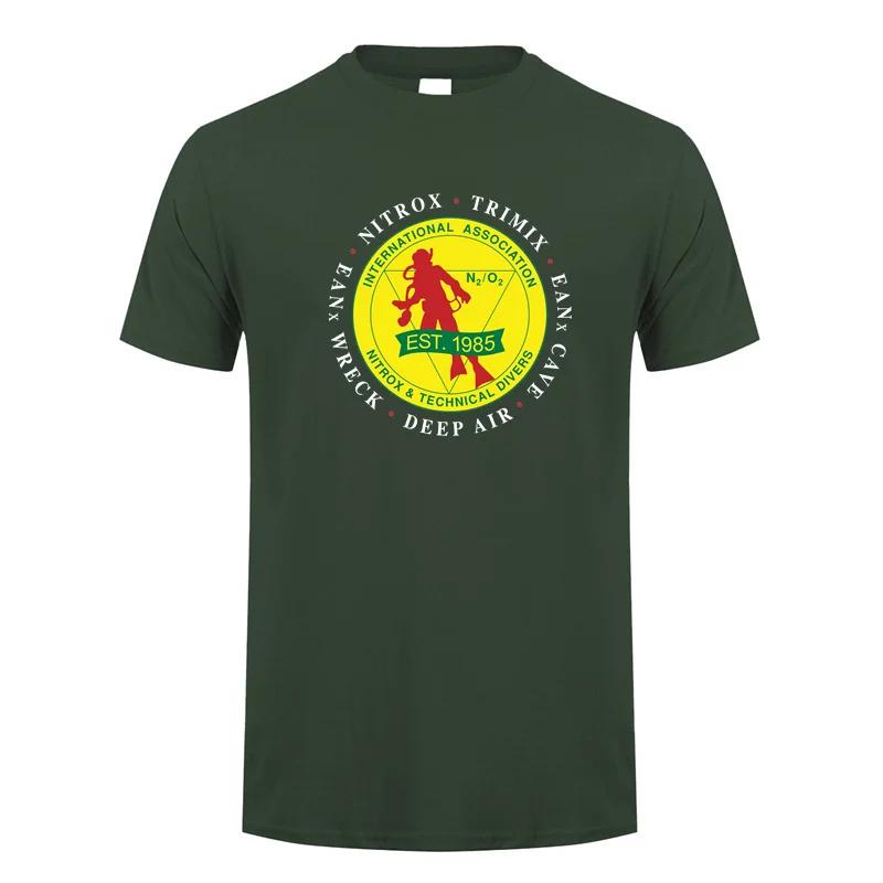 International Association of Nitrox and Technical Divers T Shirt Summer Cotton Short Sleeve Diving T-shirts Mans Gift Tees