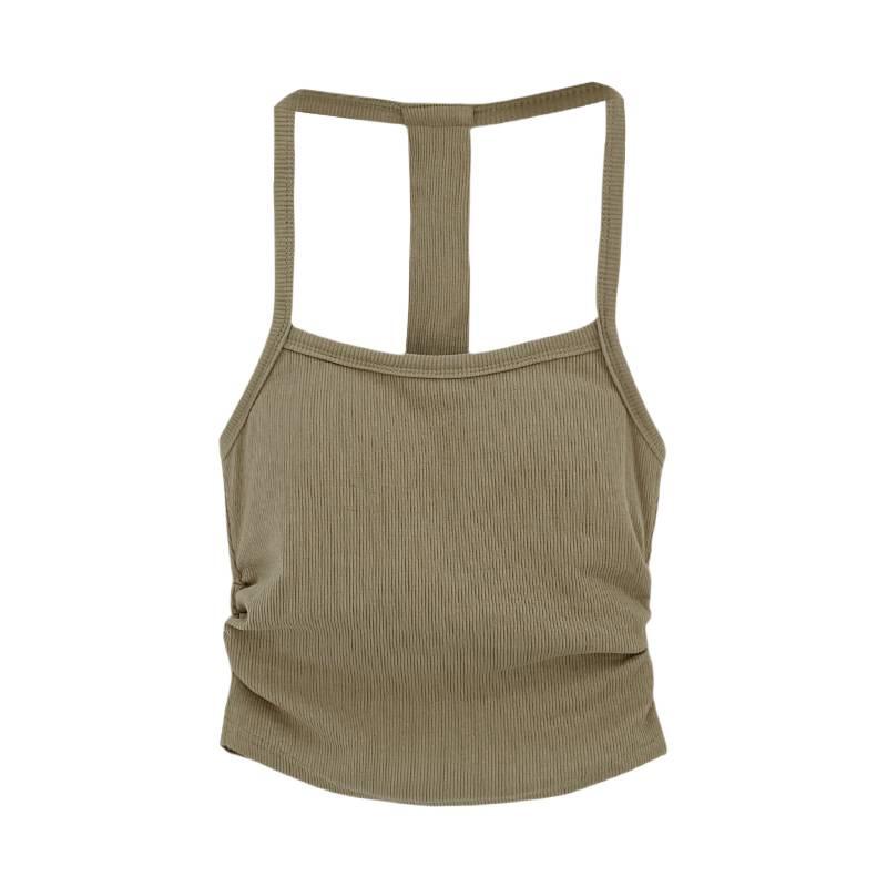 Chic Waist-Cinching Ruched Halter Top - Sexy, Slim-Fitting Summer Arrival