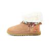 UGG CLASSIC MINI Mocha Bear New Arrival Box Sheepskin Thermal Waterproof Short Snow Boots Women's Brown 1016222-CHE(Team-)