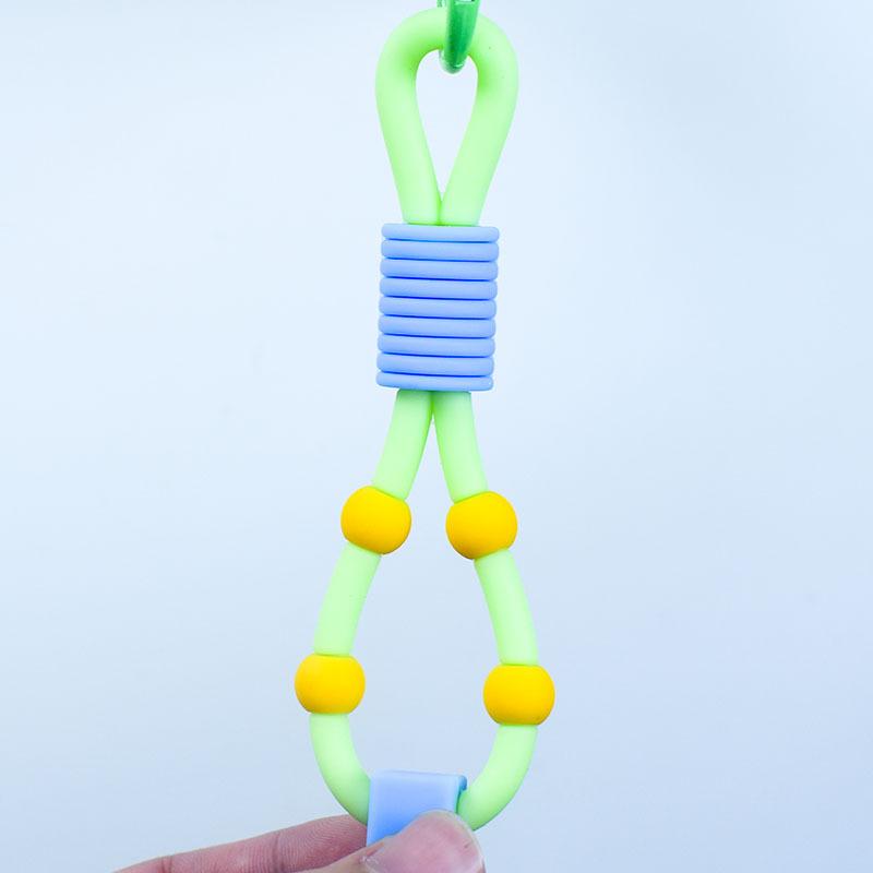 

Flexible Silicone Water Bottle Strap, Beaded Handheld Lanyard with Keychain for Water Bottles, Tumblers and Daily Use зелений