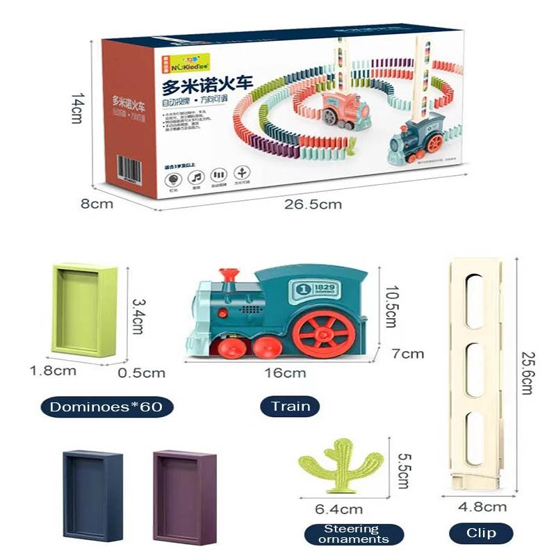 60-Piece Automatic Domino Train Set: Educational Toy for Early Learning Creative Play Gifts for Children's Fun and Development