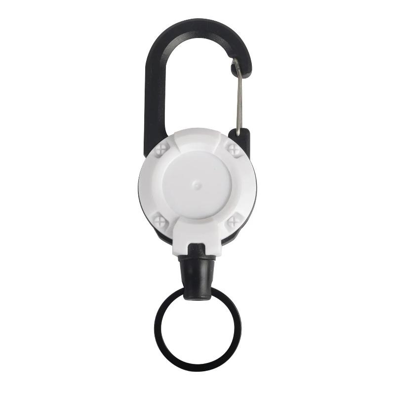 4PCS Heavy Duty Retractable ID Badge Reel with Carabiner Steel Wire Rope Key Holder Durable Outdoor Keychain Tool for Daily Use