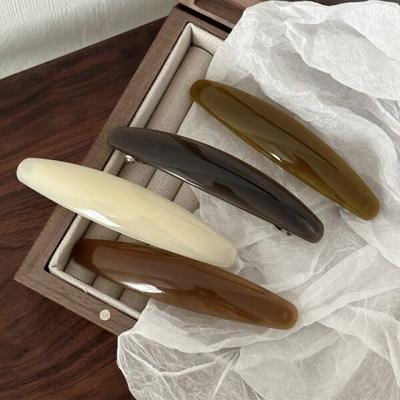 Mno Oval 8cm Automatic Pin Hairpin Half-tied Simple Ponytail