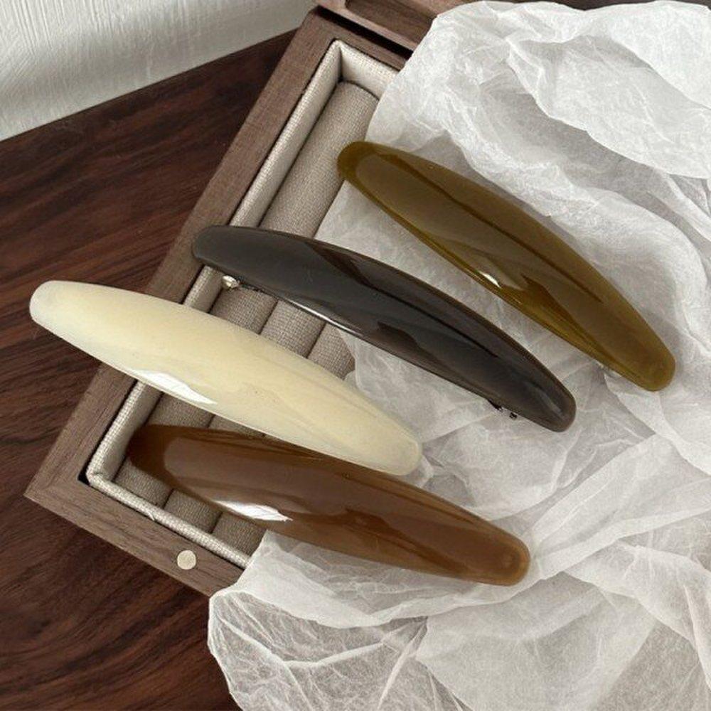 

Мно овальный 8см автоматическая заколка-шпилька полусобранный простой хвост white