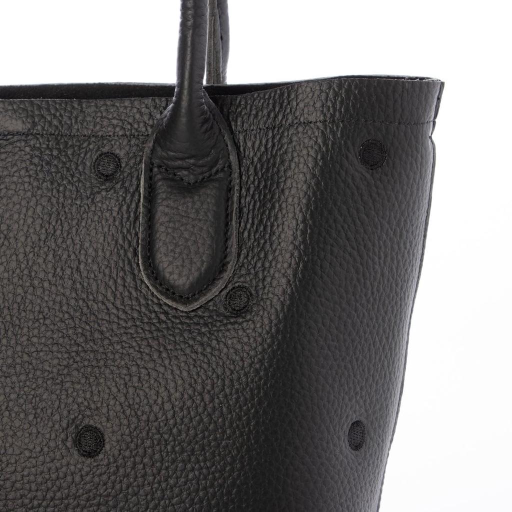 Cowhide Dot Embroidery 2-Way Tote Bag S