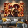 1 piece, Death's Day flag, vivid sugar skull and floral wall decoration, seasonal home decoration, 3D holiday photo background