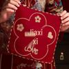 Women's Red Double Happiness Wedding Handkerchief - Bridal Dowry Pre-Wedding Set