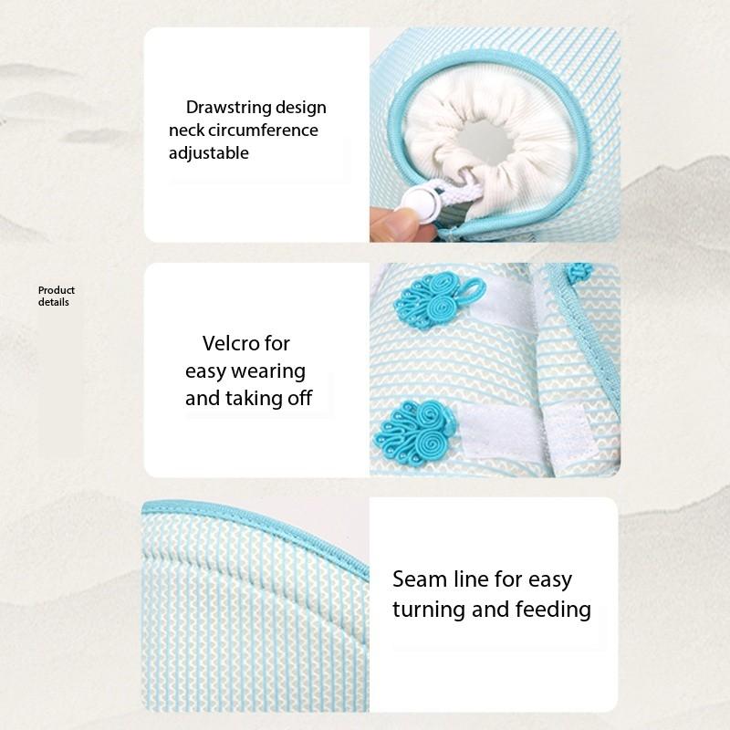 Soft Fabric Pet Cone Collar Chinese Traditional Style Comfortable Adjustable Surgery Protection for Cat Dog Breathable Sponge