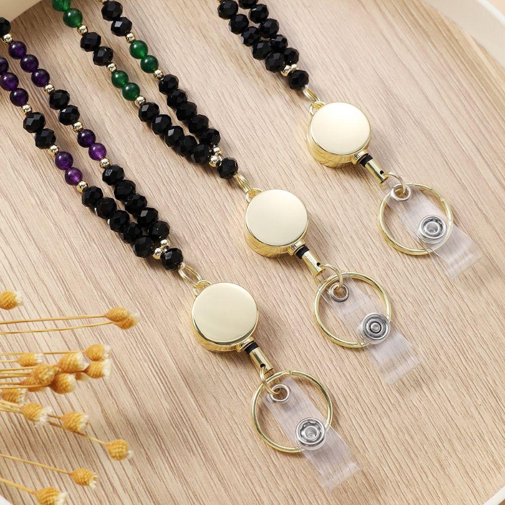 Creative Women's Lanyard Necklace Natural Badge Card Holder Women Gift Key Lanyard  School Supplies