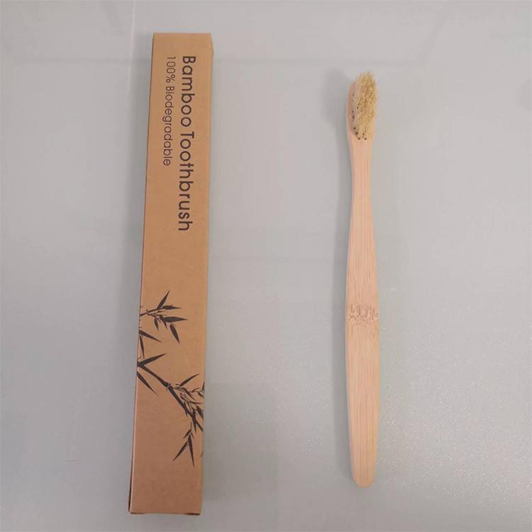 Custom logo Natural Bamboo Toothbrush Compostable Biodegradable Boar Bristle Toothbrushes Eco