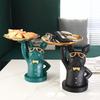 Bandeja para cachorro com escultura de buldogue francês, armazenamento de chaves e decoração na entrada, chaveiro para casa, porta-moedas para lanche, presente de inauguração de casa