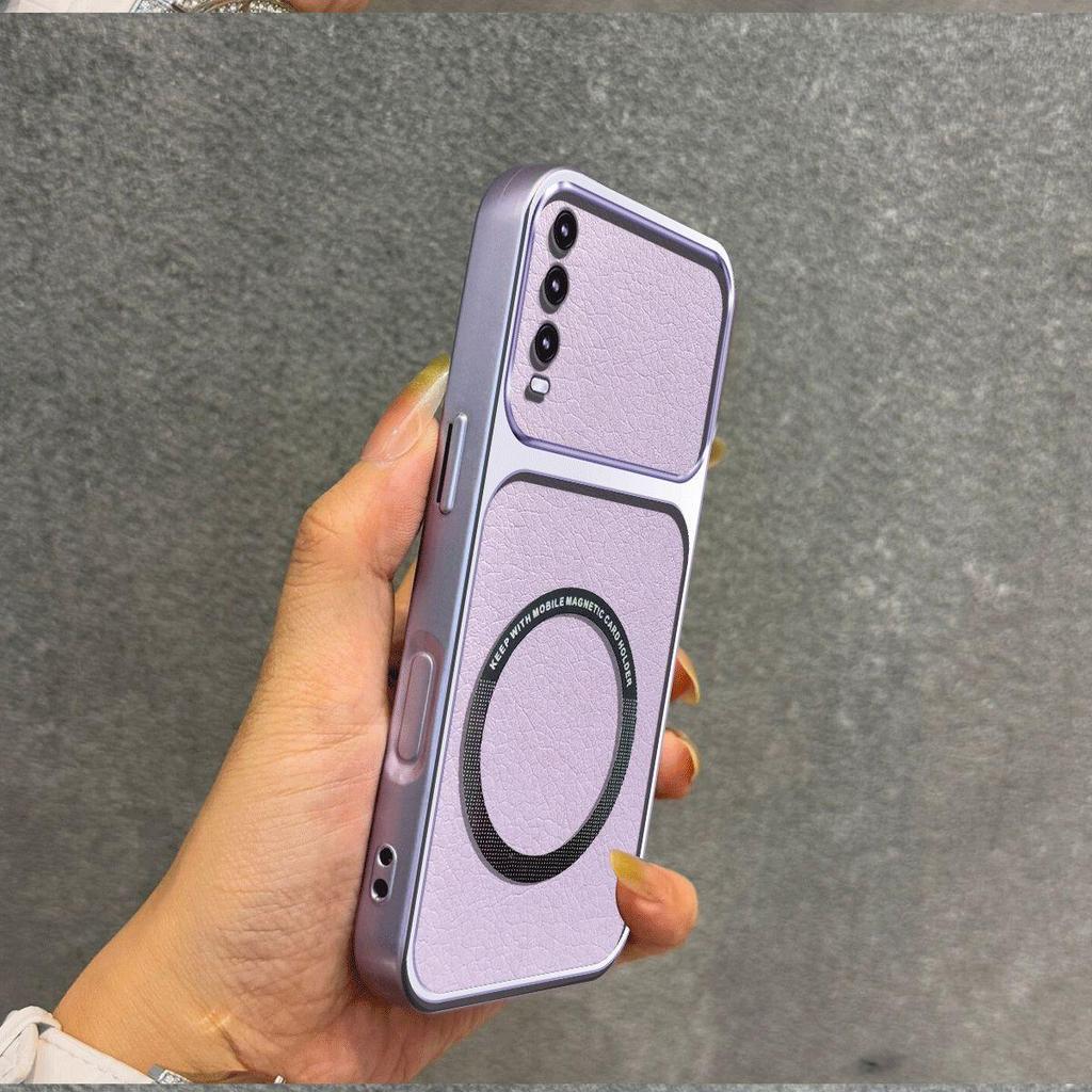 Upgraded Big Lens Protection Case for Vivo Y20s G,Y20i 2021,Y20,Y12s 2021,Y12A Luxury Leather Casing with Magnetic Ring