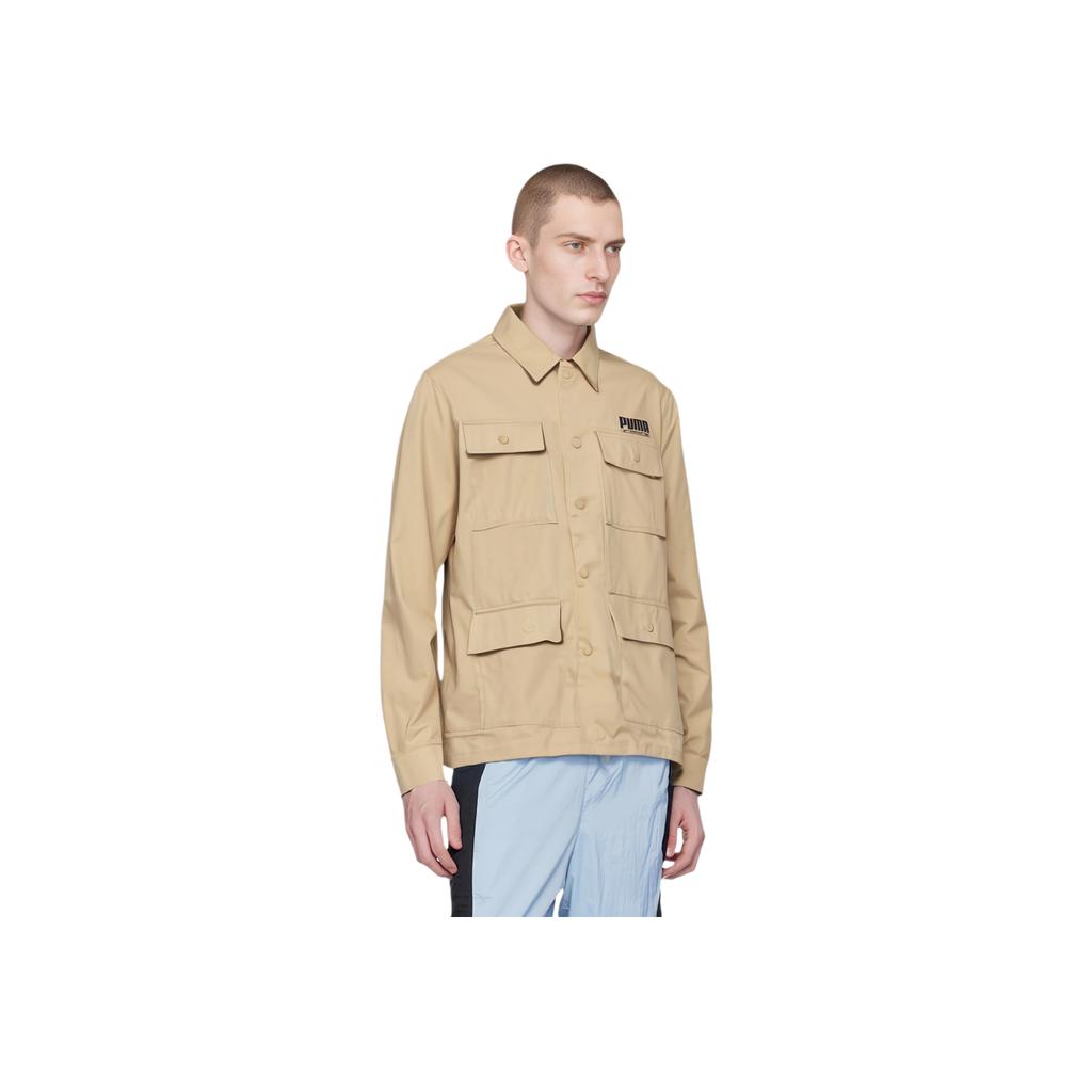 Puma Logo Print Retro Utility Jacket Men Outerwear Pebble-Pattern 534478-20