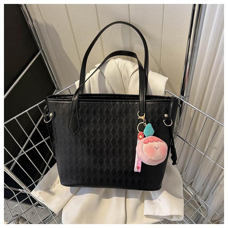 Women's Faux Leather Tote Bag Large Capacity Fashionable Shoulder Crossbody Bag Casual Office Handbag