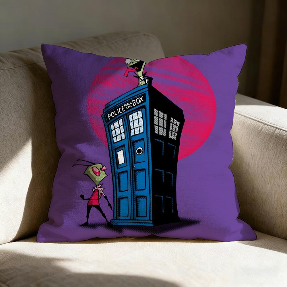 IInvader Zim Game Pillow Case Pillowcase Doublesided Printed Sofa Cushion Bedroom Headboard Pillow