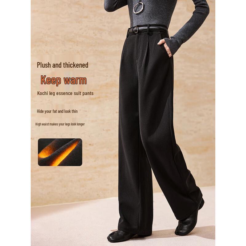 

Mo Han Yi Mei Women s Versatile Slim-Fit Straight Leg Trousers M
