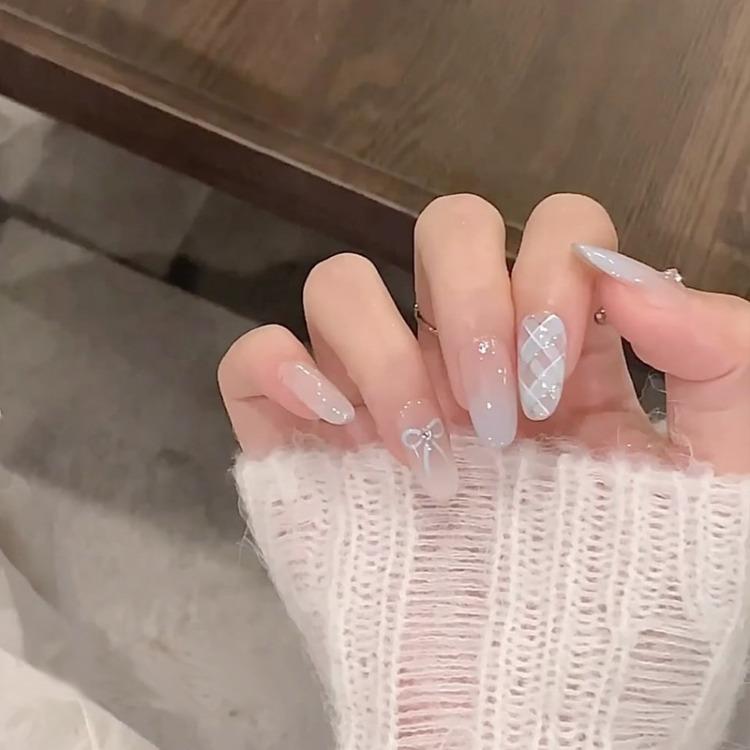 Wearing Nail Advanced Sense Spring and Summer Flash Diamond Butterfly Handmade Nail Piece Spice Girl Wearing Nail Piece