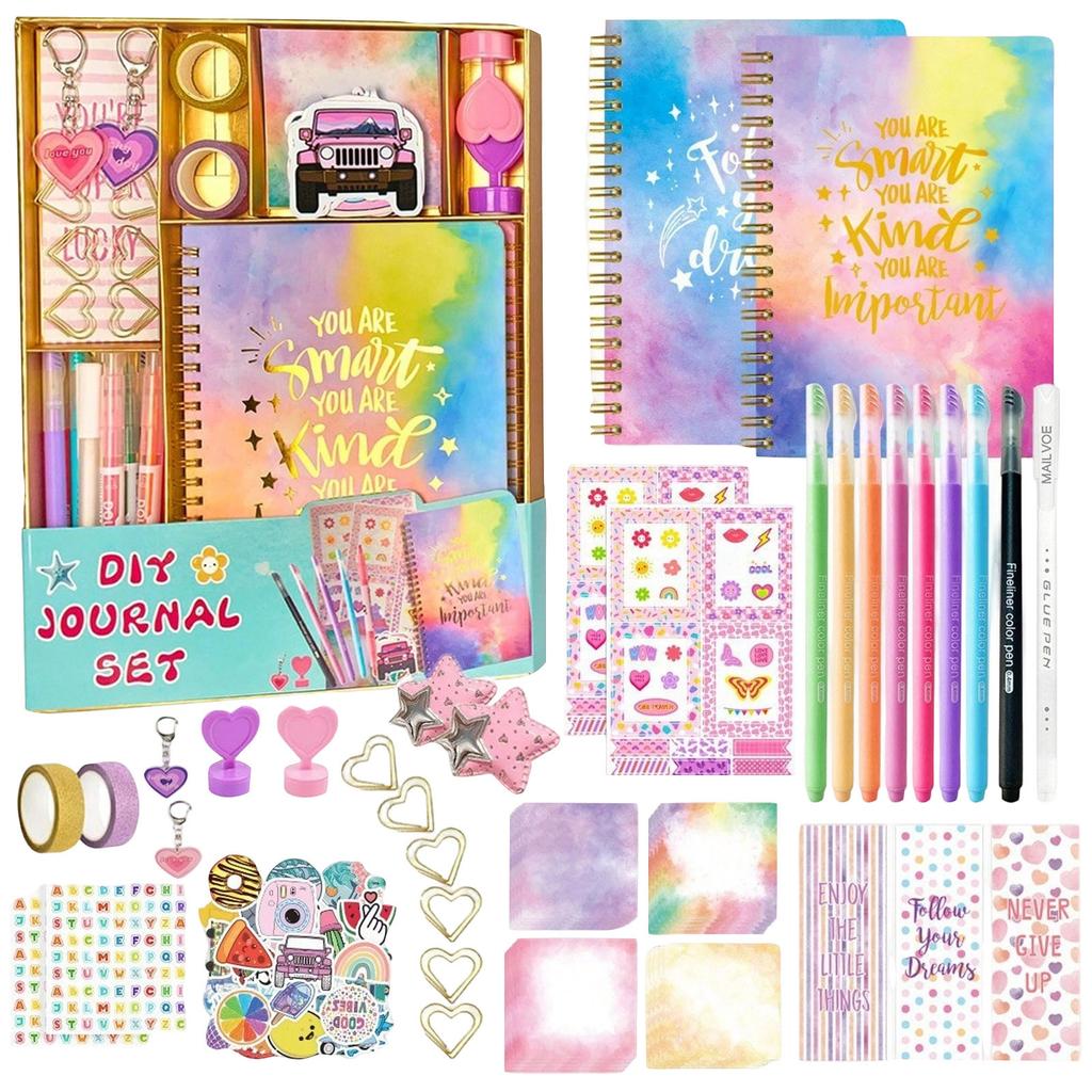 DIY Journal Kit Voor Tiener Meisjes - Alles-in-één Schrijfwaren & Dagboek Set Met Stickers Scrapbook Knutsel Cadeau Voor Pre-tiener 20ml