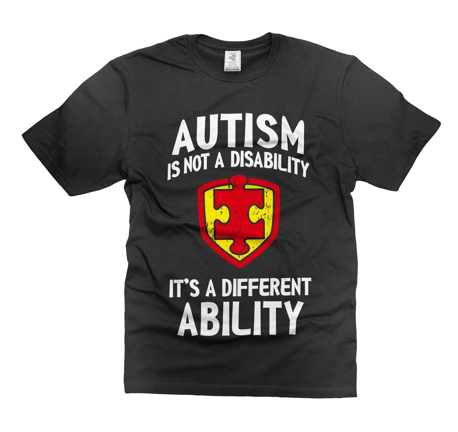 Autism Is Not A Disability It s A Different Ability T-Shirt Autism Puzzle shirt XL