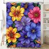 Vibrant Floral Shower Curtain Bathroom Decor for Home Kitchen and Hotel Customizable Size Beautiful Flower Print Design Quick Dr
