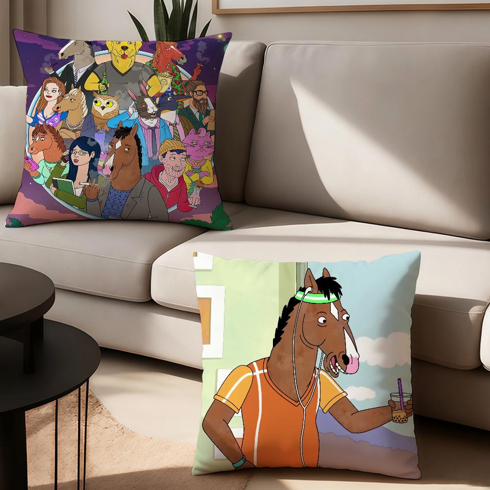 Cartoon B-BoJack H-Horseman Pillow Case Home Decoration Cushion Cover Suitable For Bedroom Car Office Sofa