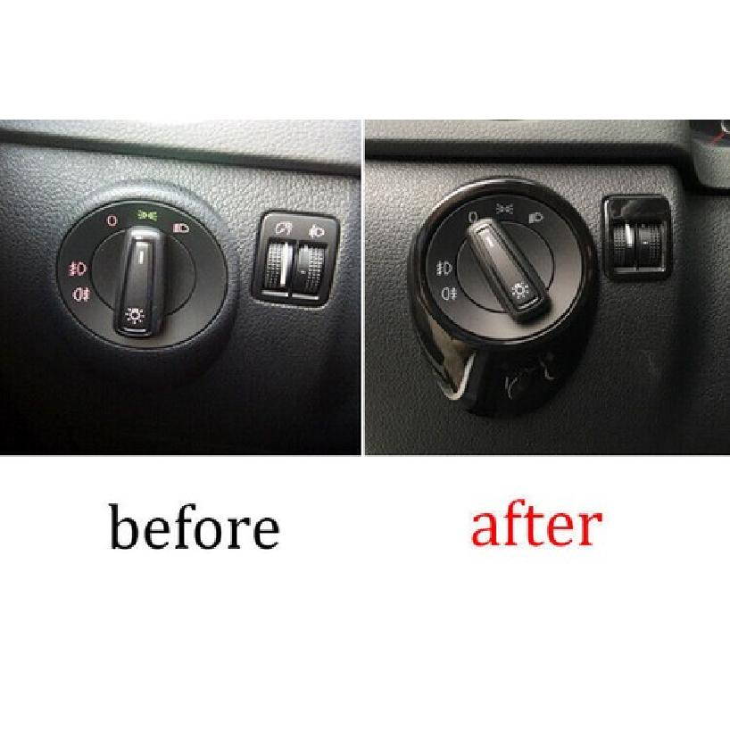 For Volkswagen Tiguan 2010-2016 Bright Black Headlight Switch Control Frame Trim
