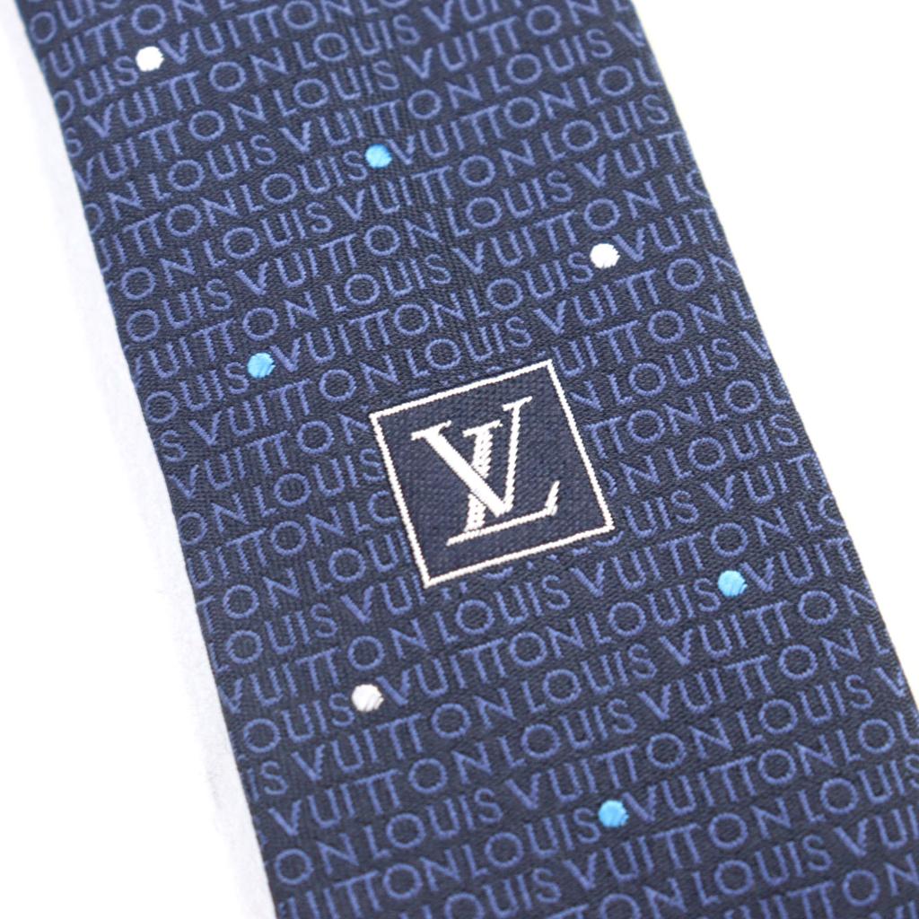 Excellent LOUIS VUITTON Tie Cravate LV Signature All-over Logo Pattern, Silk Men M78045 Used