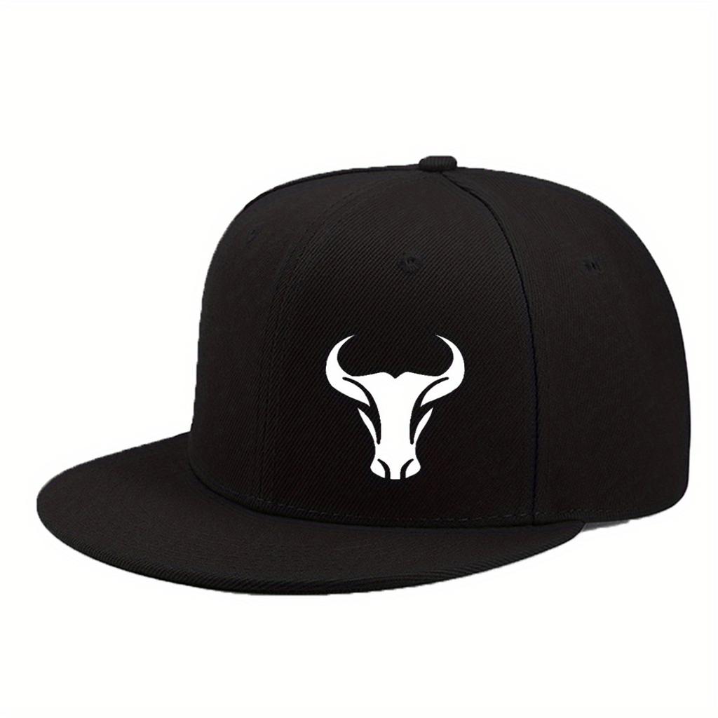 Bull Patterned Baseball Cap Lightweight And Unisex Adjustable Outdoor Sports And Leisure Hat Hip Hop Style Daily Wear