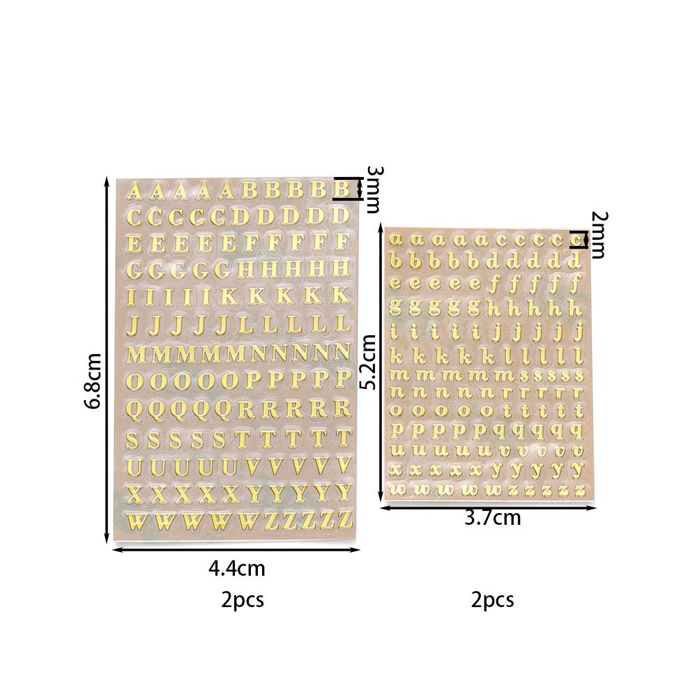 Adesivi Decorativi Lettere Alfabeto Numeri 2-9mm Riempitivo Resina Epossidica Oro Argento Per Stampi in Silicone Fai da Te Riempimenti per Artigianato