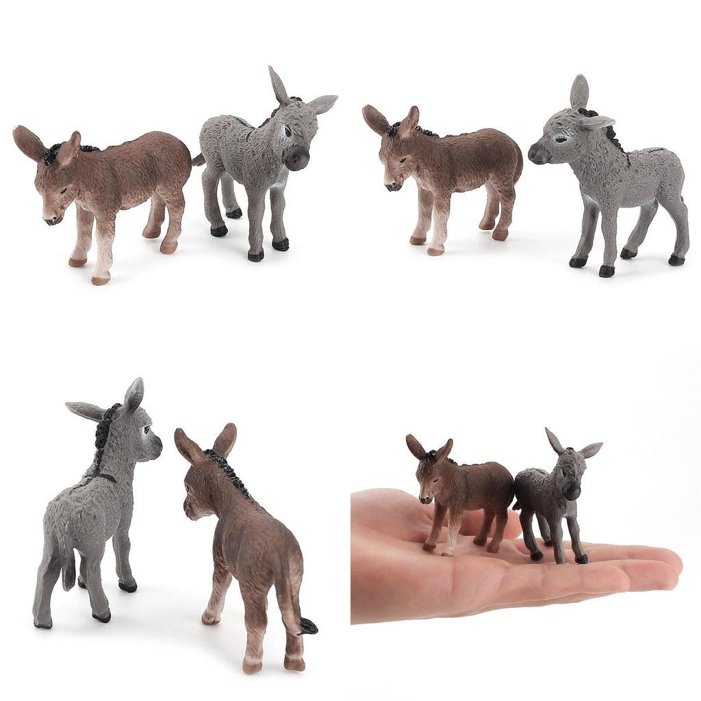 Realistic Animal Model For Children Pvc Mini Donkey Figurine Learning Toy