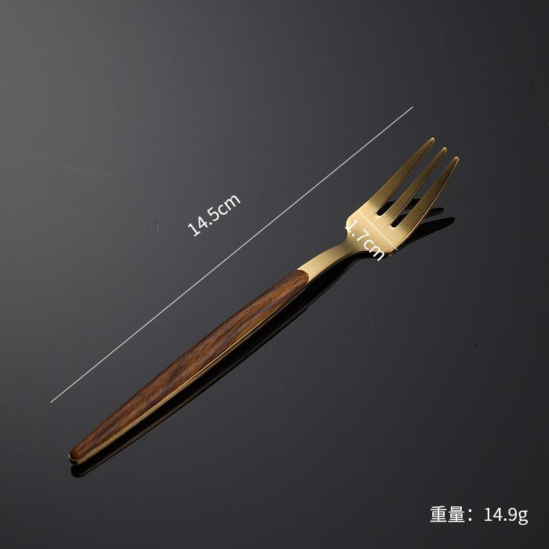 430 stainless steel handle Portuguese tableware knife fork spoon set Steak knife Japanese wood grain housewarming gift