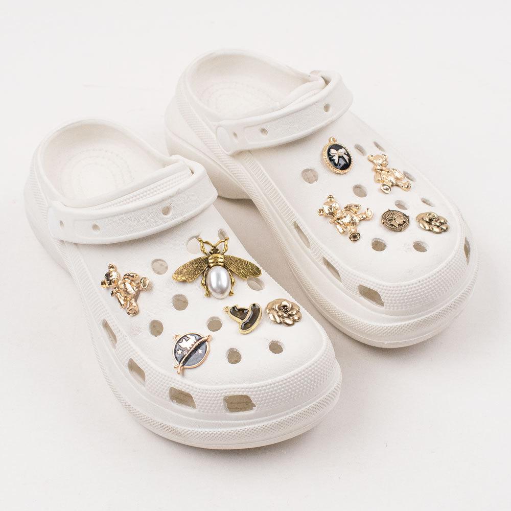 Ciondoli per scarpe Fai da te in metallo Orso Cicala Decorazione staccabile Accessori per ciondoli con fibbia