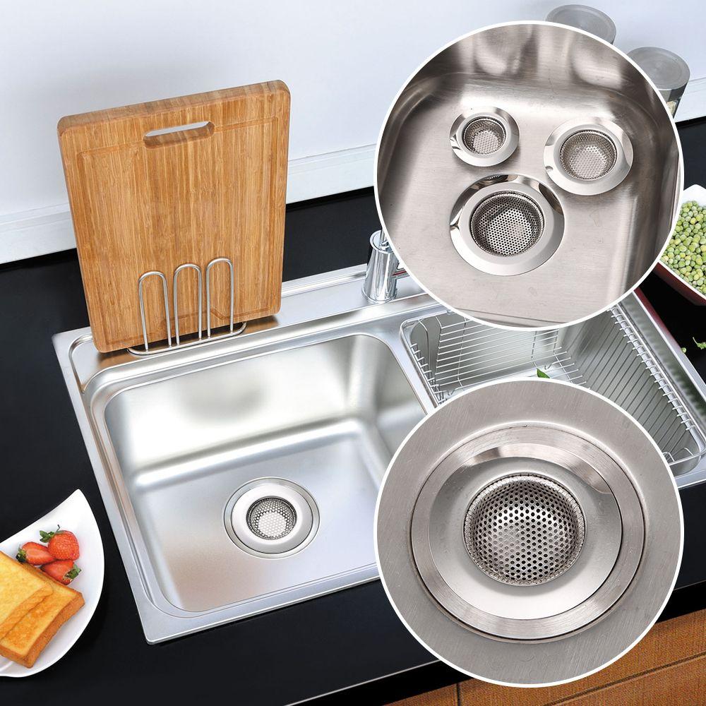 Stainless Steel Sewer Anti Clog Floor Drain Waste Catcher Drain Filter Mesh Trap Sink Strainer