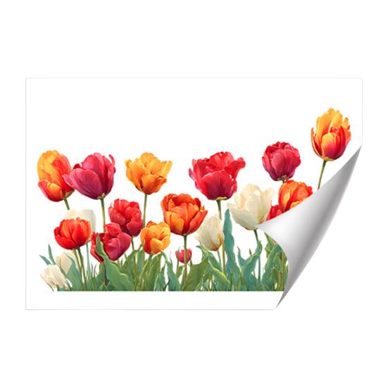 Spring Tulip Floral Window Cling Stickers Large Flower Windows Decals