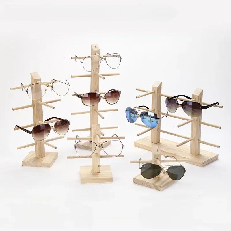 Multi Layers Wood Sunglass Display Racks Shelf Eyeglasses Show Stand Jewelry Holder For Multi Pairs Glasses Showcase Women