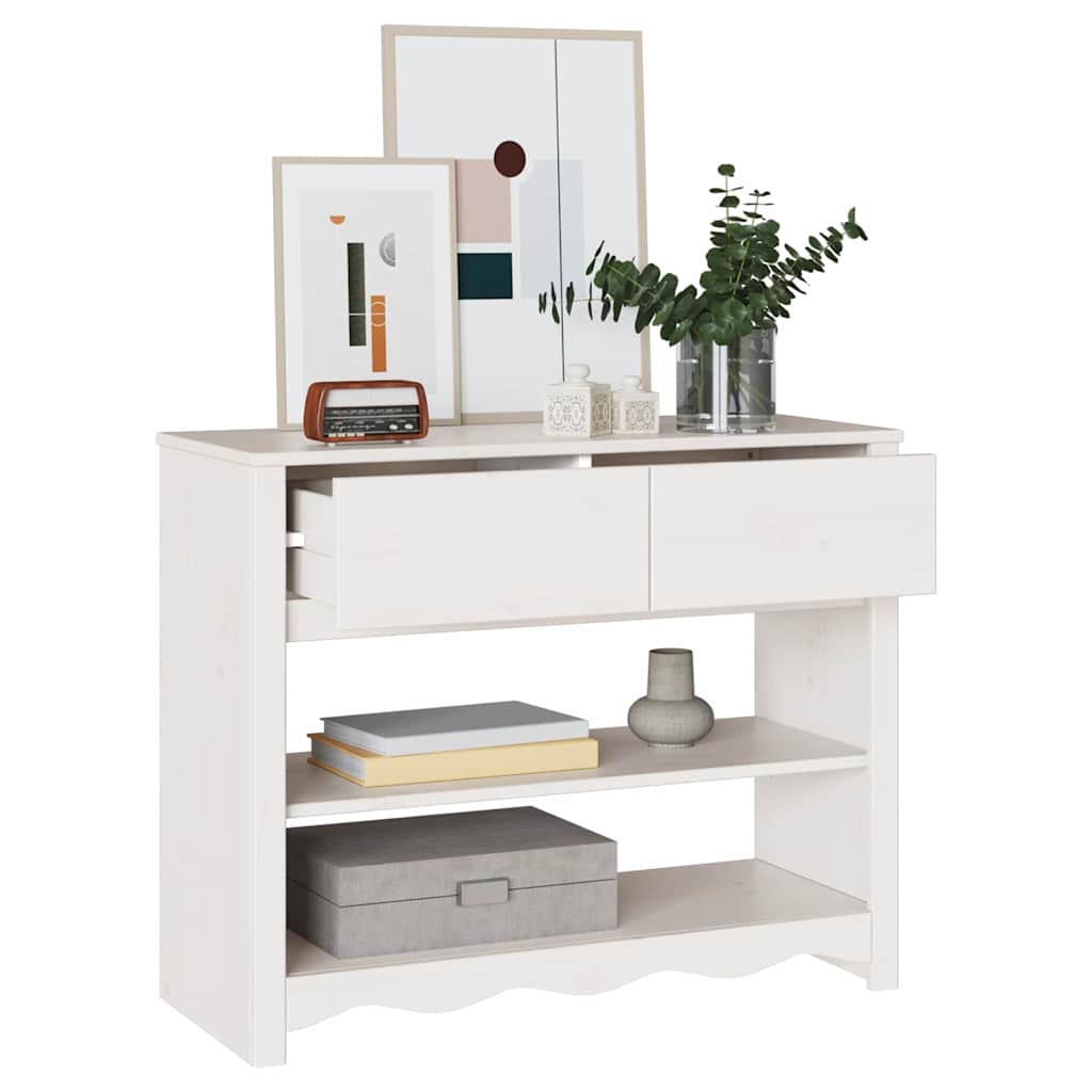 Drammen Konsolentisch mit Schubladen Weiß 89,5 x 37 x 73 cm