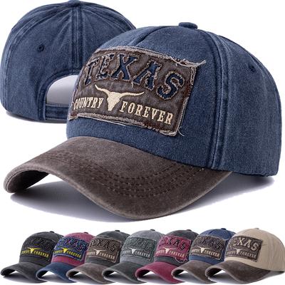 Üniseks Yıkanmış Pamuk Vintage Beyzbol Şapkası TEXAS Harf Nakışlı Açık Hava Sporları Baba Şapkası Erkekler ve Kadınlar İçin