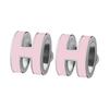 HERMES POP H Palladium Plated Earrings Women's Silver Edge H608001FP85