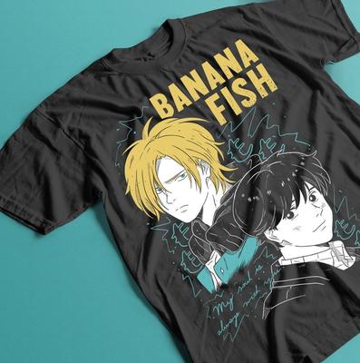 Anime Banana Fish Unisex Tee - Ash Lynx Eiji Card Kawaii T-shirt, Manga Apparel