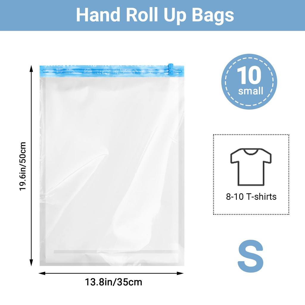 10 Pack Vacuum Storage Bags Large Vacuum Seal Bags for Clothing, Space Saver Bags for Travel Lugggage Organizer Bedding