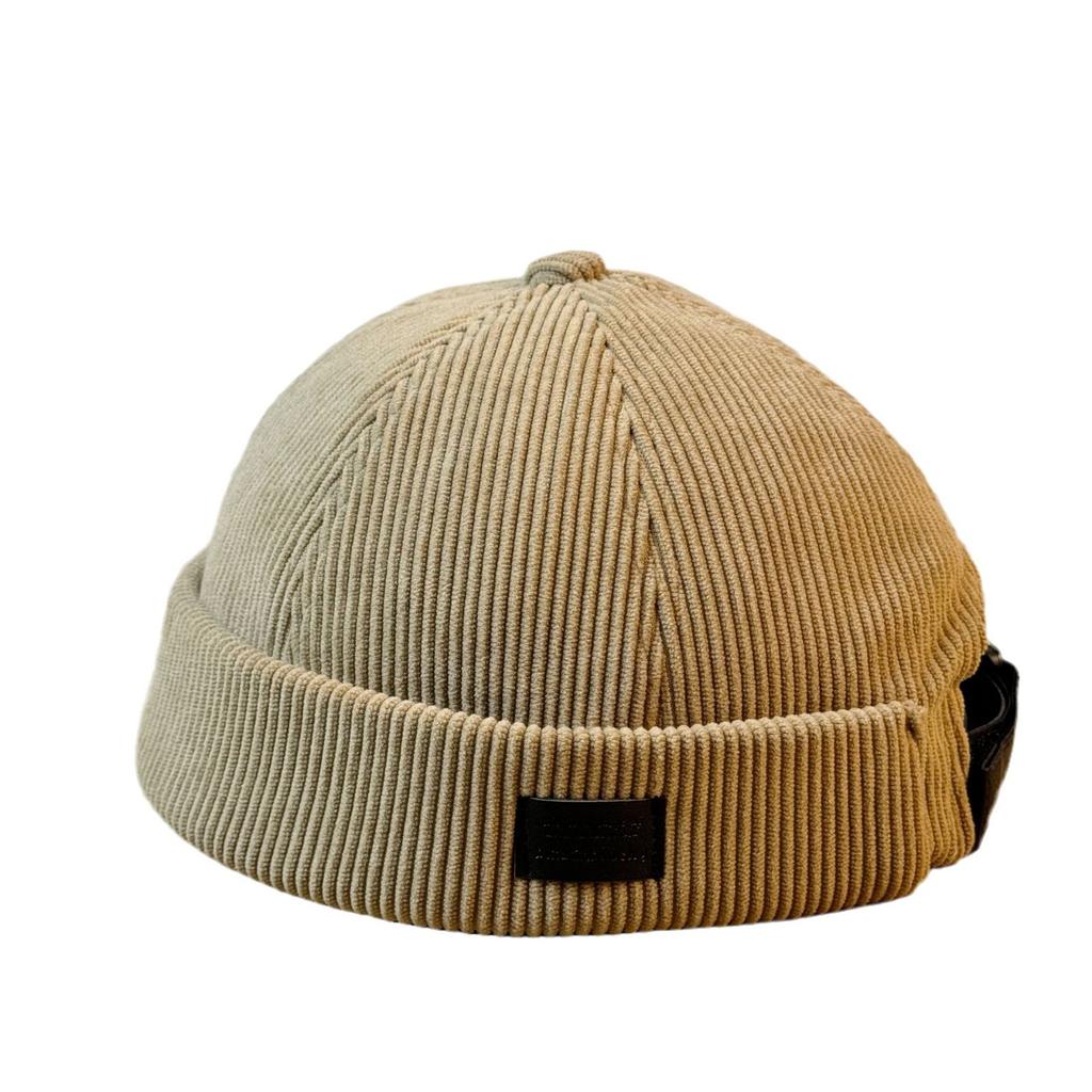 Corduroy Melon Skin Hat for Men and Women Japanese Style Fashionable and Versatile Landlord Hat Autumn and Winter Ruffian Hip Hop Sailor Hat