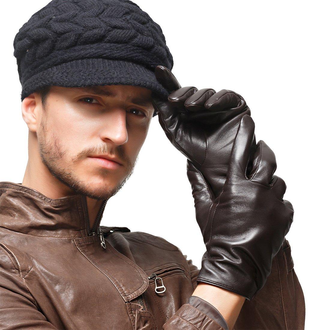 

Nappaglo Натуральная овечья кожа Ручная работа с подкладкой Глубокие перчатки для смартфона мужские, (М, Коричневый, Совместимый)