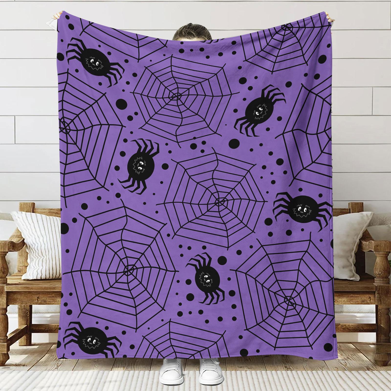 

Halloween Spider Skull digitalprinted polyester Bedroom velvet flannel soft sofa cover blanket Fleece soft sofa cover 75x100cm