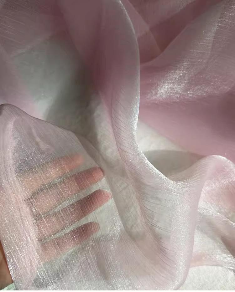 Flowing Ripple Wrinkle Sparkling Mesh Cloth Striped Wedding Decoration Cloth DIY Sewing Clothing Designer Breathable Fabrics