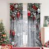 Christmas Printed Curtains, Pole Bag Curtains, Bedroom and Living Room Decoration, Home Decoration, Christmas Decoration