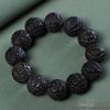 Bodhisattva Exquisitely Carved Agarwood & Sandalwood 20mm Buddhist Prayer Beads Bracelet