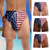 Patriotic Themed Shorts Funny Men Shorts, American Stars And Stripes Swim Trunks, Quick Pool Party Dry Drawstring Waist Board for Summer Beach